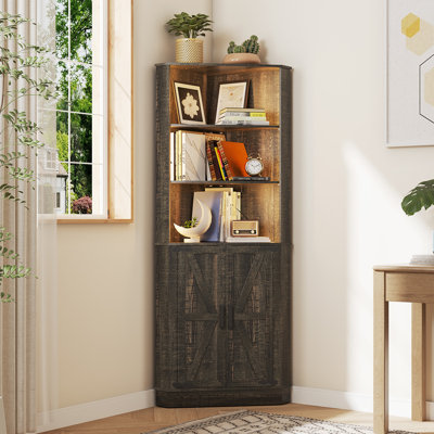 Caleal Lighted Curio Bookcases