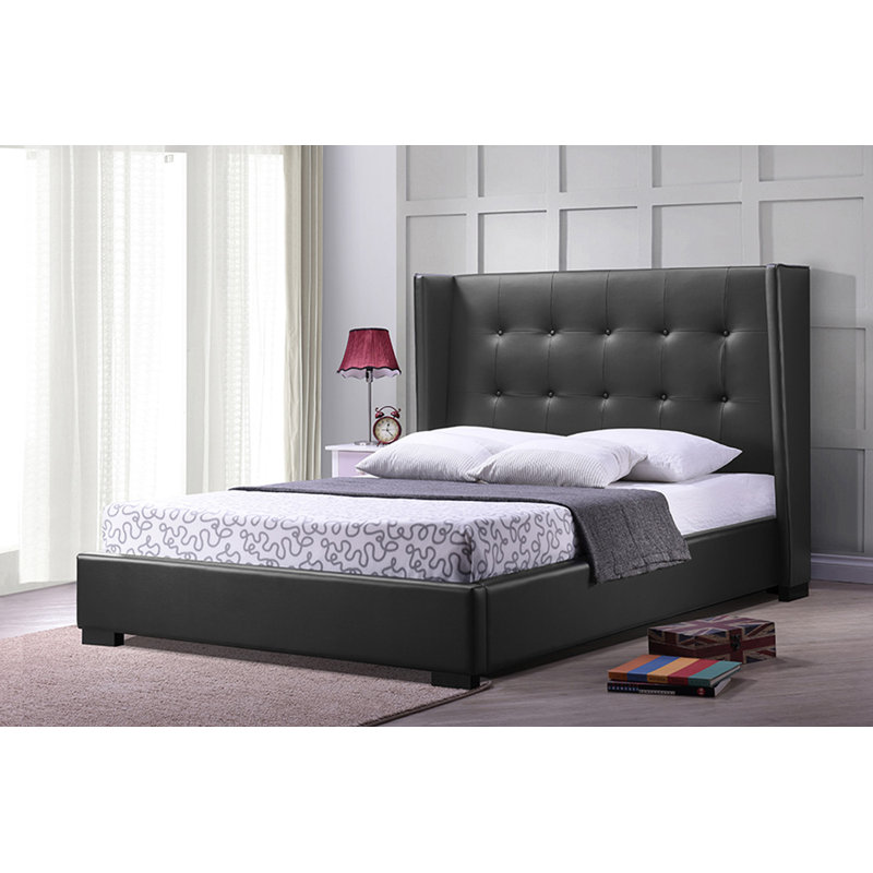 Lit plateforme tapissier Isleen, Roi, Gris