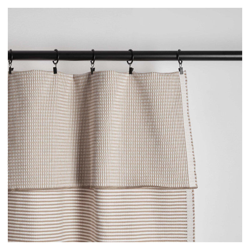 Donnie Cotton Room Darkening Curtain Single Panel, Beige/Neutral