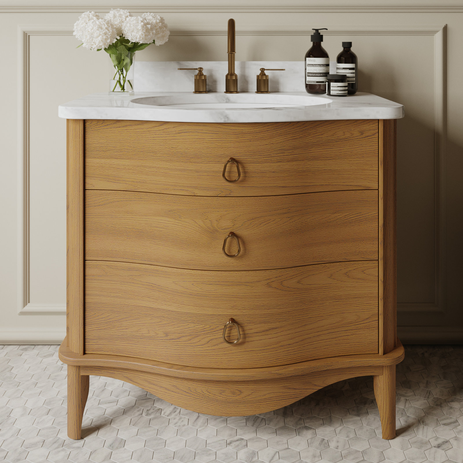 Emmy Bathroom Vanity, 36'', Natural