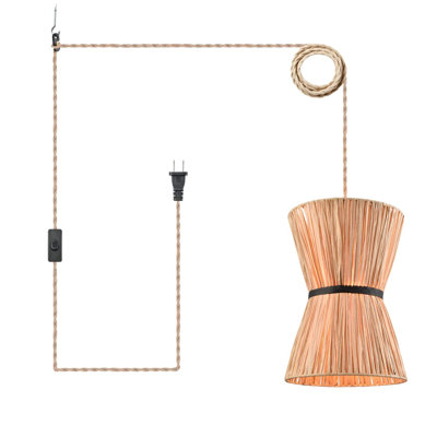 Luminaire suspendu Farmhouse avec abat-jour en corde de papier pour chambre à coucher