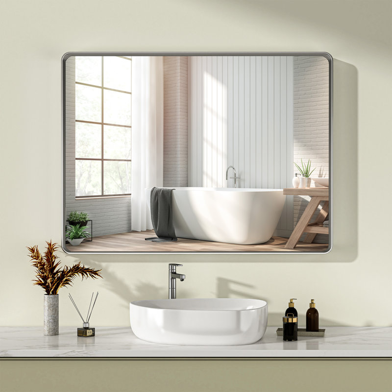 Miroir d'appoint Rafuse, Noir, 72 po x 39 po