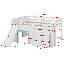 Structure de lit double pleine grandeur en bois massif avec glissière, 3 tiroirs, 2 portes et garde-corps de sécurité, aucun sommier nécessaire
