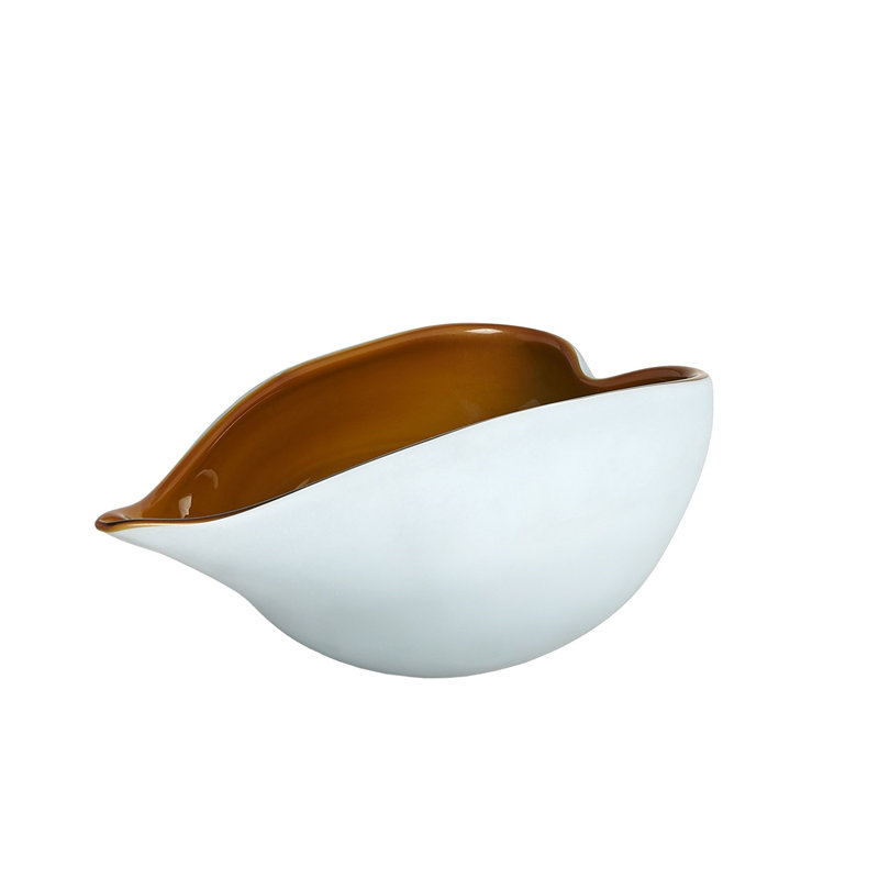 Frosted Bowl w/Casing, 5.5" H x 11" W x 7" D, Blue/Amber