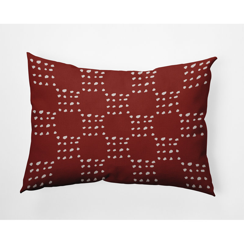 Coussin décoratif à pois, Érable rouge, 14 po x 20 po