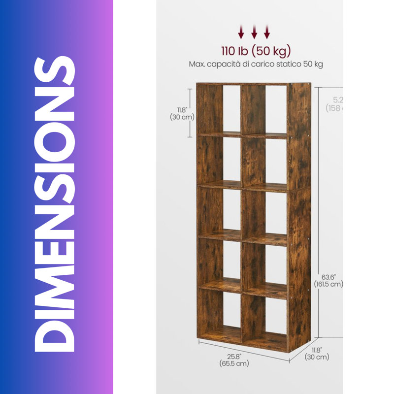 Annalei 161.5cm H x 65.5cm W Bookcase