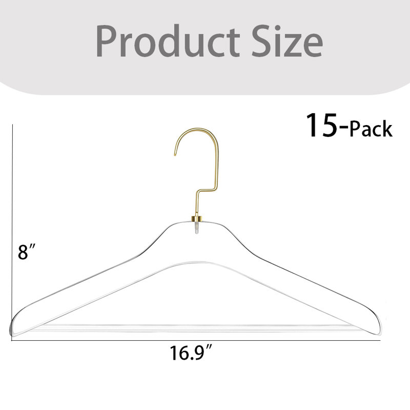 Paquet de 15 cintres robustes, idéal pour les robes, les pantalons, les costumes, les vestes et autres vêtements lourds, solution de rangement pour garde-robe peu encombrante