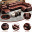 Upholstered 29.2 " Leather Power Reclining Sectional