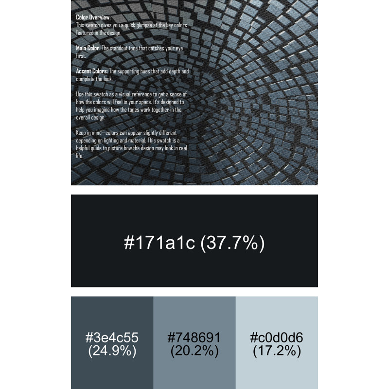 Tapis noir/bleu à motifs, Rectangle 2 pi x 3 pi