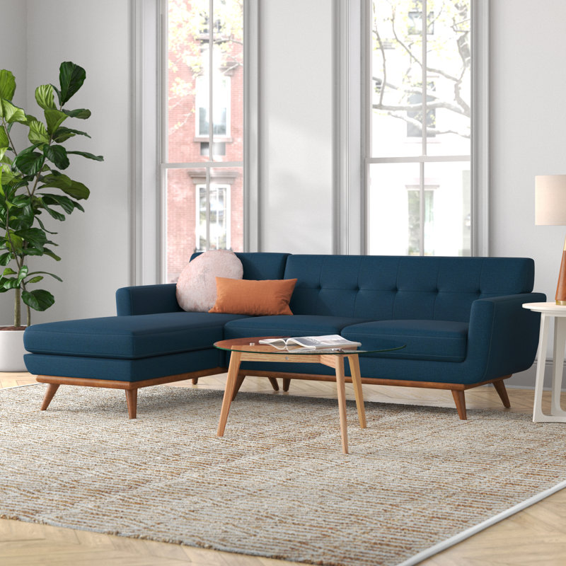Canapé modulaire en lin Arwilda, Bleu sarcelle foncé