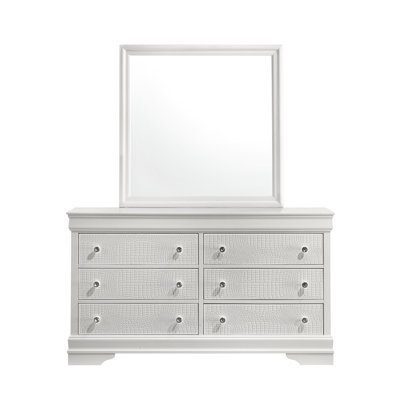 Miroir Blaze de style moderne en bois blanc
