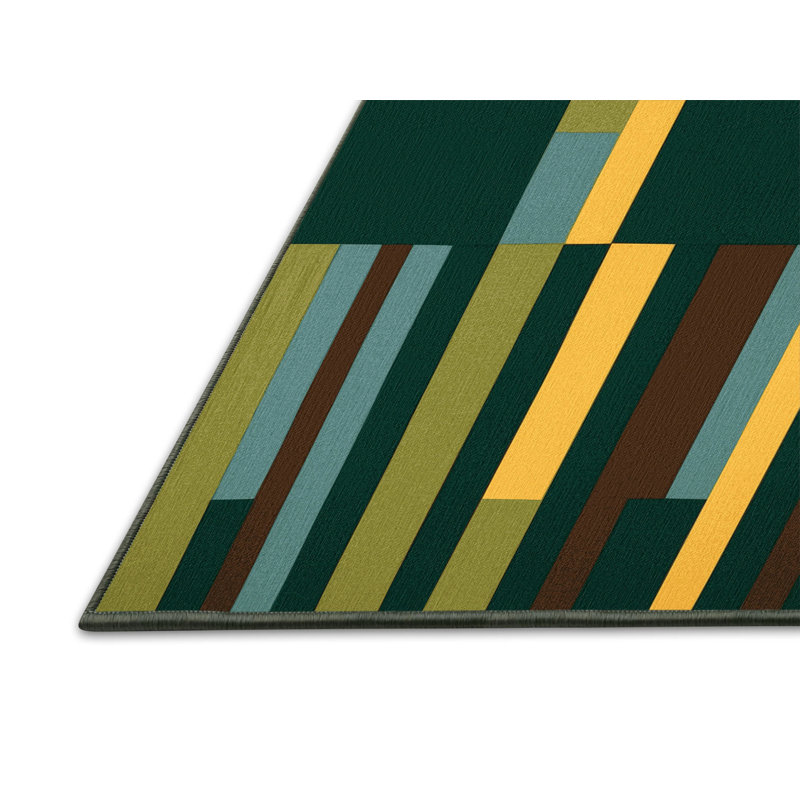Pixelated Patches Rug, Rectangle 5' x 8'