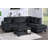 Modern Style 3Pc Sectional Set USB Port Storage Ottoman Right Arm Chaise Left Arm Sofa Black Finish Primary Living Room