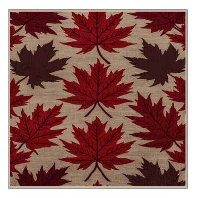 Tapis botanique brun lavable à la machine