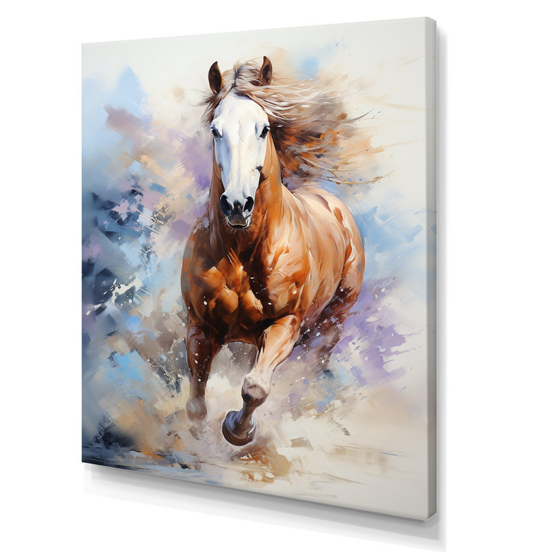 Cheval au galop en action, Toile tendue, H 40 po x l 30 po x P 1,5 po