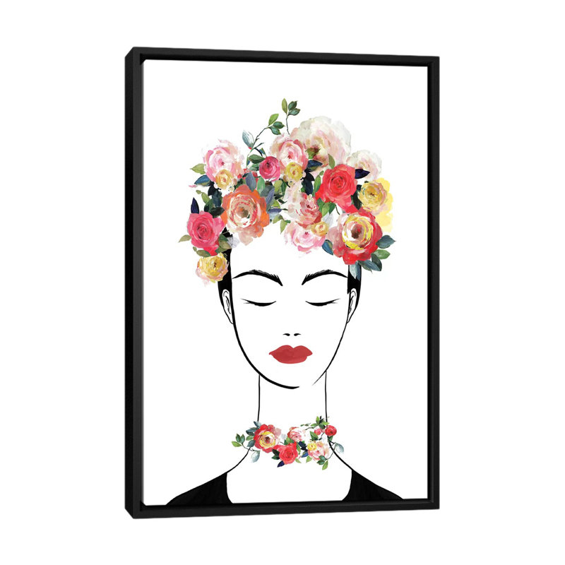 «Flower Crown Frida II» par Isabelle Z - impression d'art graphique, Aucun mat, H 60 po x l 40po x P 1,5 po