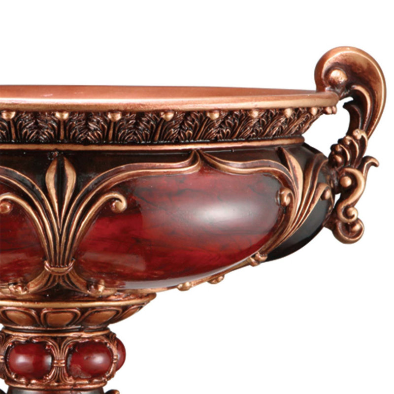 Bol à fruits en polyrésine de style victorien, 10 pouces de hauteur avec un design distinctif et un entretien facile