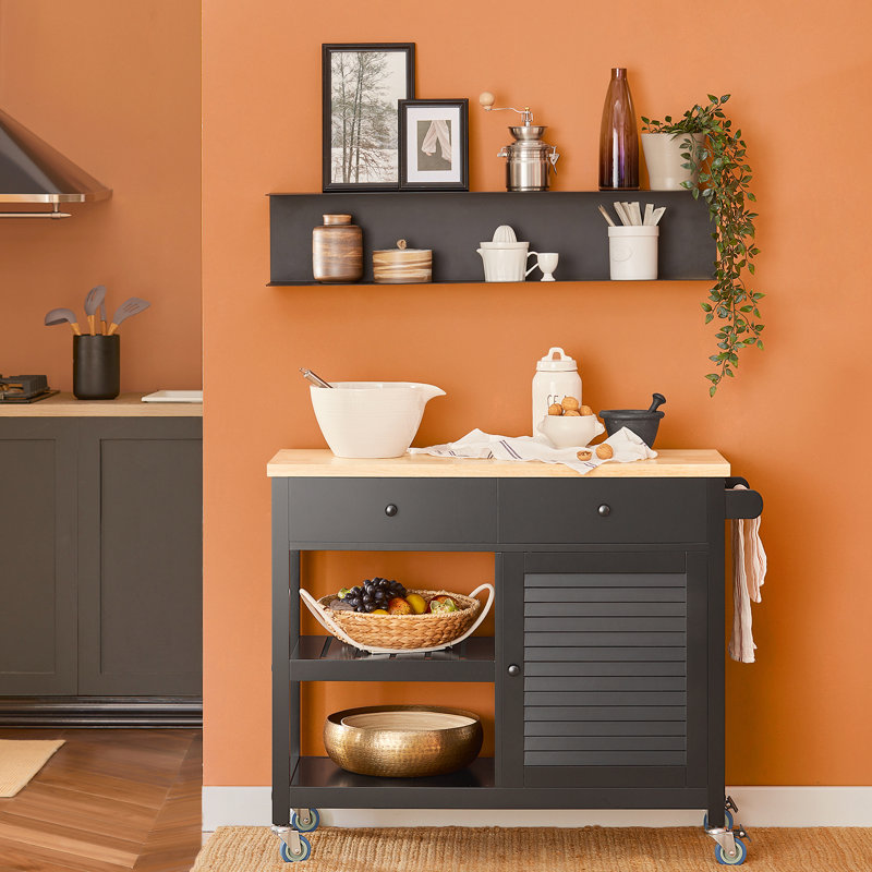 Mauch Solid Wood Top Kitchen Cart