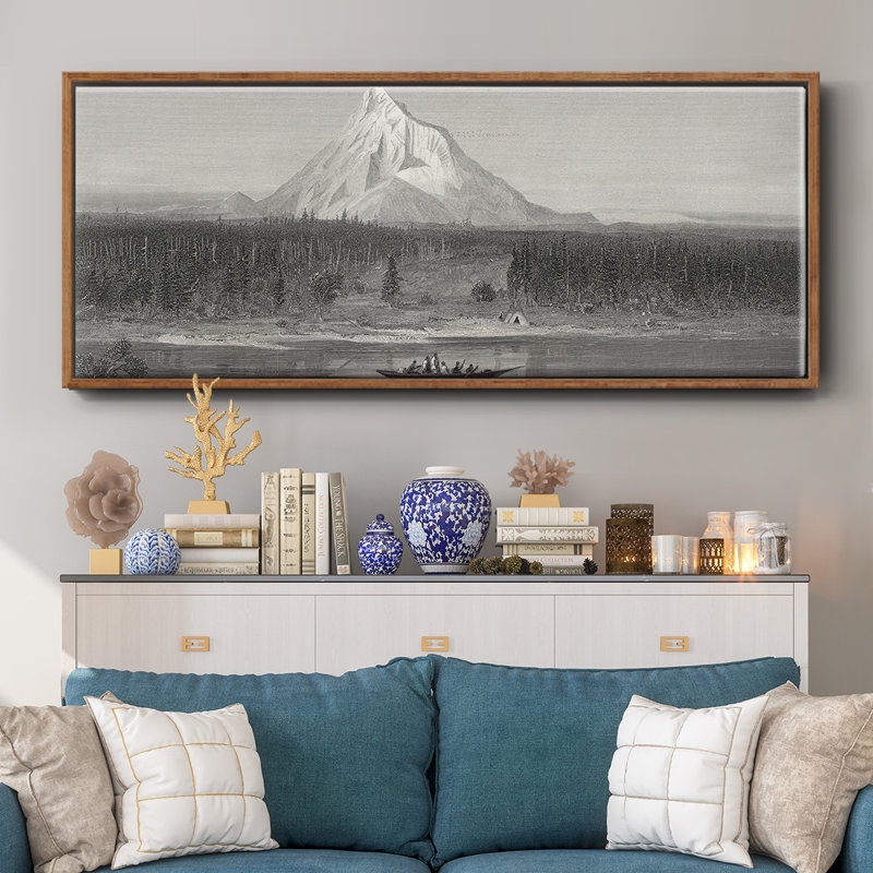 «Mount Hood from the Columbia», toile encadrée