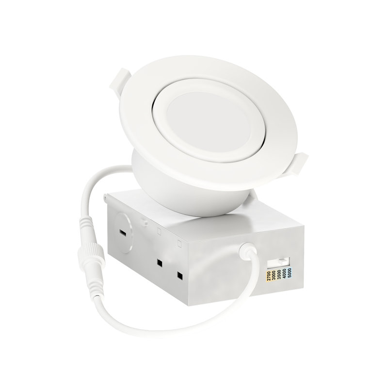 Plafonnier mince à cardan, H 1,75 po x l 3,75 po x P 3,75 po, 7 W