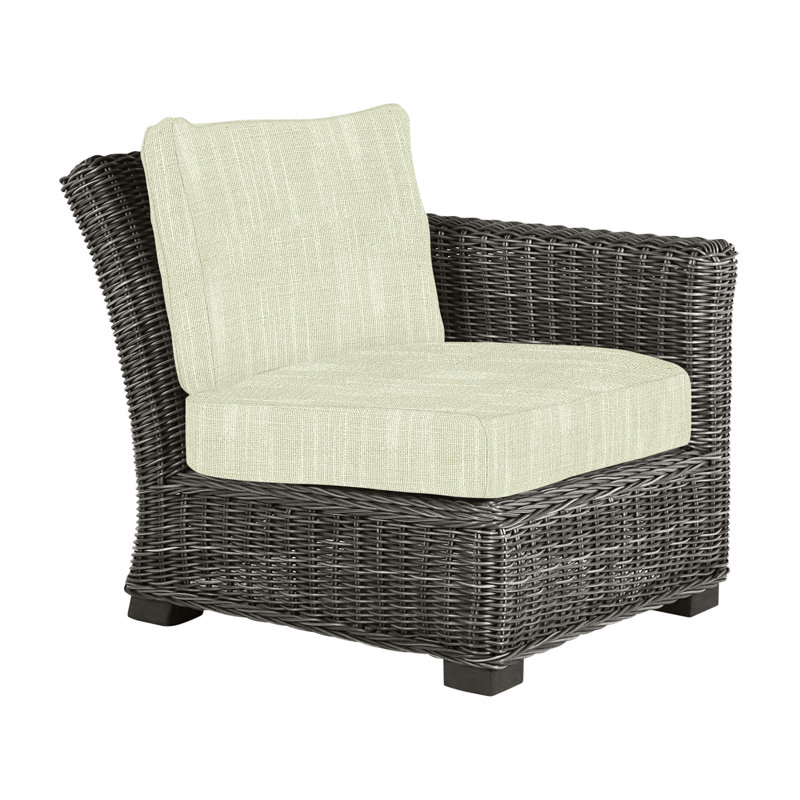 Rustic Patio Lounge Chair with Cushions, Slate Gray, Welt, Indigo Velvet