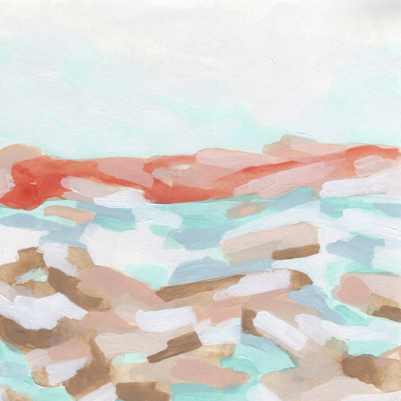 Coral Coast II by June Erica Vess - Wrapped Canvas Painting, 30cm H x 30cm W x 3.8cm D