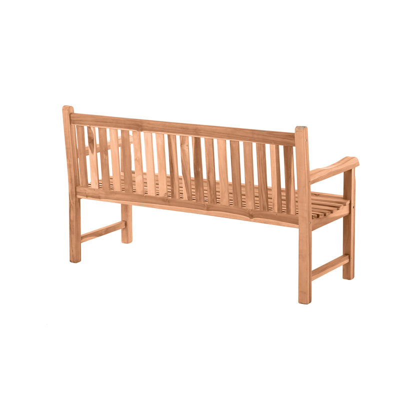 Lindel Solid Wood Teak Outdoor Bench, 92cm H x 150cm W x 63cm D