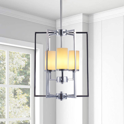 Riva Frosted Glass & Polished Chrome Chandelier