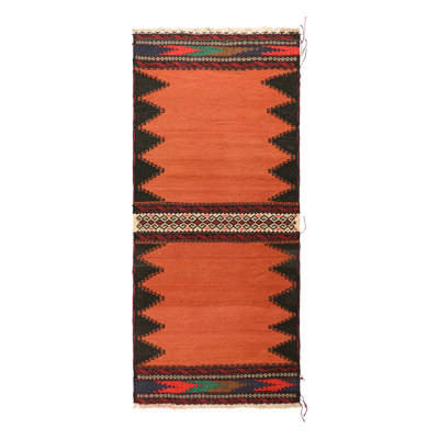 One-of-a-Kind 2'1" X 5'0" 1950s Wool Area Rug