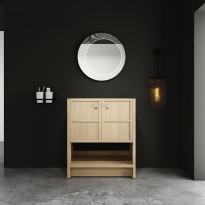 Meuble-lavabo de 30 po en contreplaqué de chêne avec 2 portes pour un rangement organisé et pratique