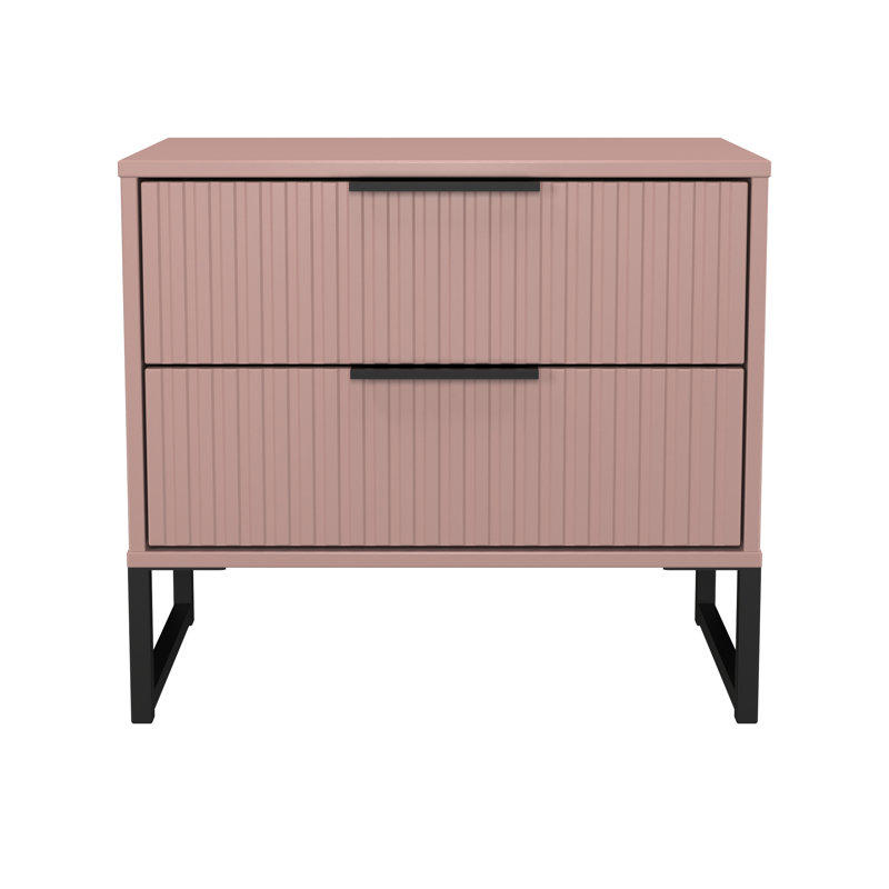 Chaelynn 58cm W Manufactured Wood Bedside Table, Pink