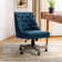 Vail 38.5'' H Farmhouse Tilting Task Chair with Solid Wood Base and Button-tufted