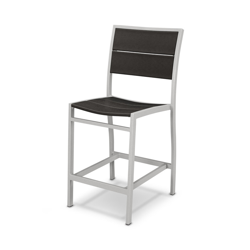 Chaise d'appoint POLYWOOD Surf City, Argent texturé / Noir anthracite
