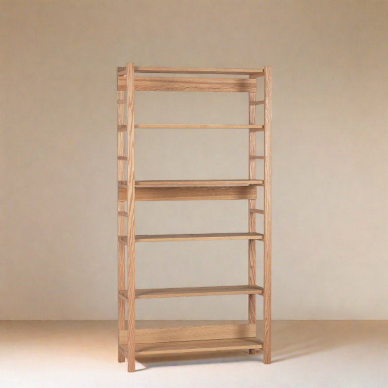 Bibliothèque rétro et simple, (5 tablettes) H 80,7 po x l 39,3 po x P 14,5 po