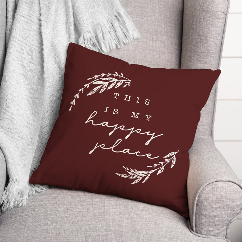 Outdoor Reversible Throw Pillow, H 18 po x l 18 po, Marron