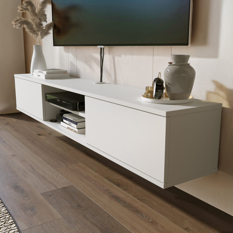 Support pour téléviseur flottant Alle, Blanc