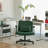 Green Velvet Criss Cross Armrest Office Chair with Wheels - Modern for Home Office, Meditation & Creative Work
