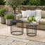 Ensemble de 2 tables d'appoint gigognes à énergie solaire, tables d'appoint circulaires modernes avec lumières solaires, tables décoratives de style cage en grillage métallique, convenant à une utilisation intérieure, extérieure, cour, salon, balcon et jardin.