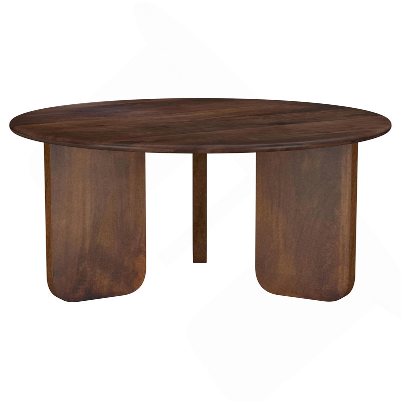 Table basse ronde brune