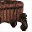 Tabouret de coiffeuse, tissu brun noyer | Finition cerisier chêne | Garniture cloutée | Chambre à coucher | Tissu | Brun-1226749014