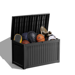 LeHom 260 Gallons Water Resistant Resin Lockable Deck Box
