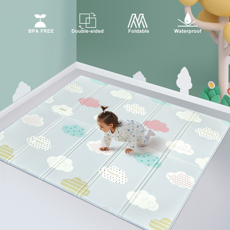 Soft Baby Play Mat,Reversible,Easy to fold Foam Floor Mat,LDPE Waterproof  Indoor and Outdoor for Fitness, Children, Suitable Playing or Crawling (70  x