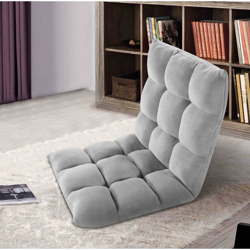 Ebern Designs Adjustable Reclining Floor Game Chair, Grey