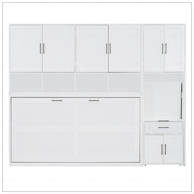 Lit escamotable simple avec placard et tiroirs