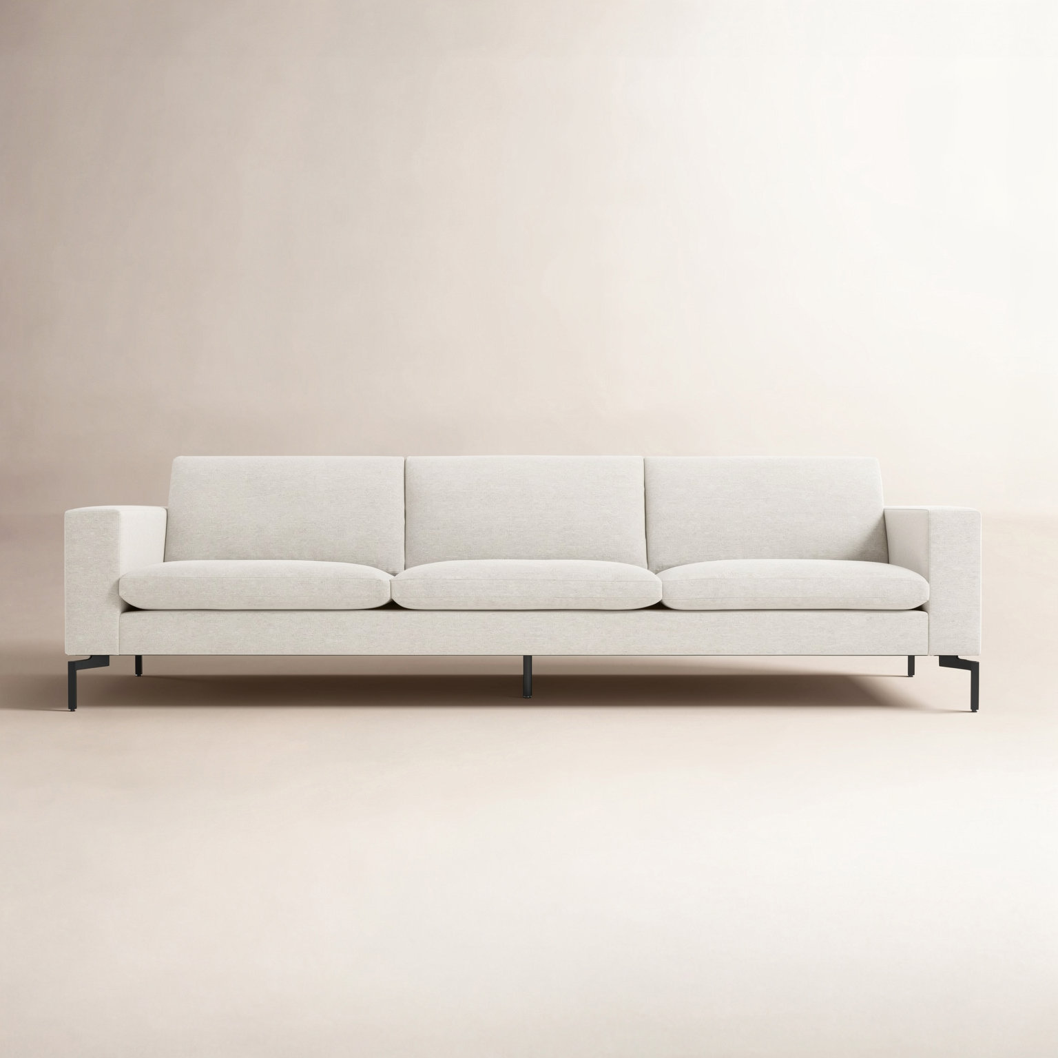 New Standard Upholstered Sofa, Black, 32" H x 104" W x 35" D, Maharam Mode in Clavicle Polyester Blend