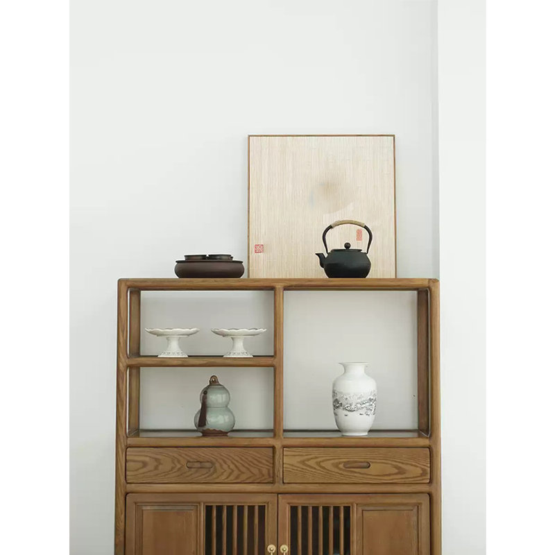Solid Wood Storage Accent Cabinet, Walnut