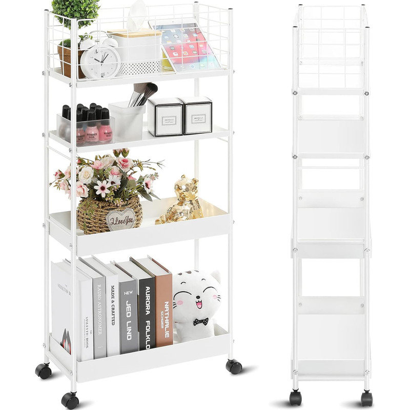 35.18'' H x 16.7'' W Utility Cart, White
