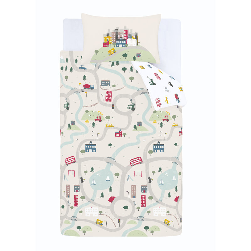 Transport Cotton Duvet Cover Set, Single + 1 Standard Pillowcase