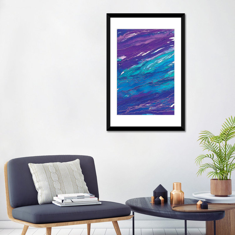 Reproduction d’art sur toile tendue agate magic, reproduction d’art sur toile tendue mauve aqua, H 12 po x l 8 po x P 0,75 po