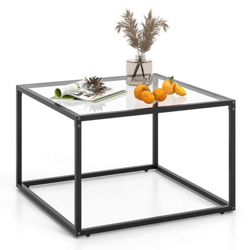 Bailei Glass Top Coffee Table, Clear